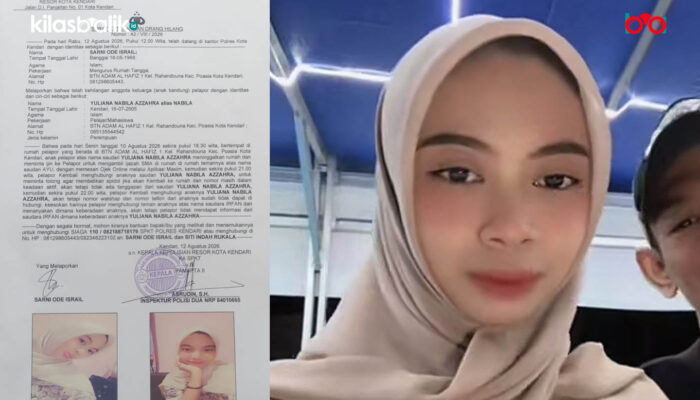 Hilang Sejak Senin, Perempuan 21 Tahun di Kendari Belum Ditemukan