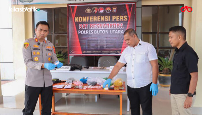 Polres Buton Utara Ungkap 3 Kasus Sabu, 56,12 Gram Disita dan 4 Orang Diamankan